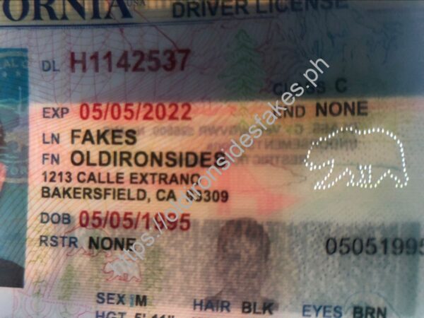 California Driver License(Old CA O21) - Image 3