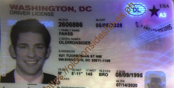 Washington DC Driver License(DC) - Image 3