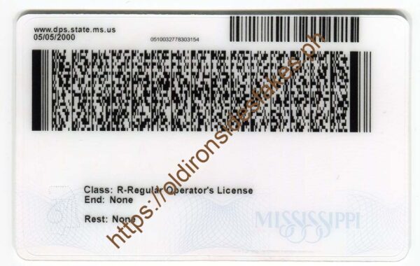 Mississippi Driver License (MS U21) - Image 2