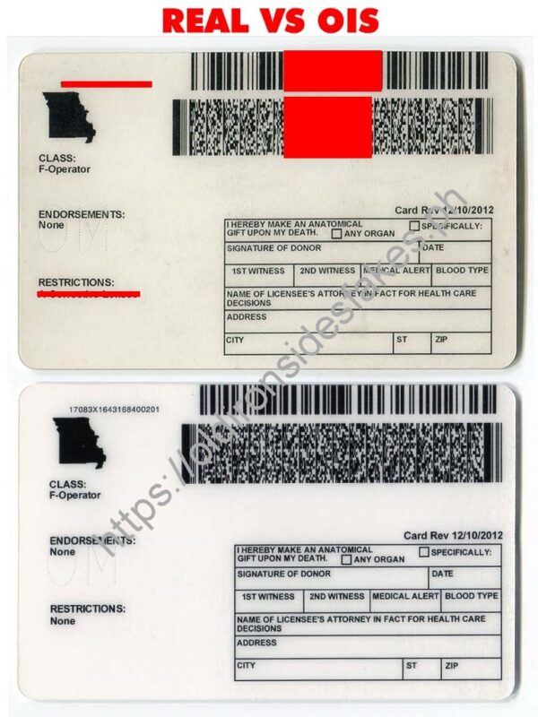 Missouri Driver License (Old MO O21) - Image 4