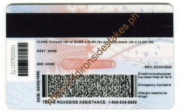 Texas Driver License(New TX O21 CDL 2020) - Image 3