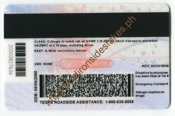 Texas Driver License(New TX U21 2020) - Image 2