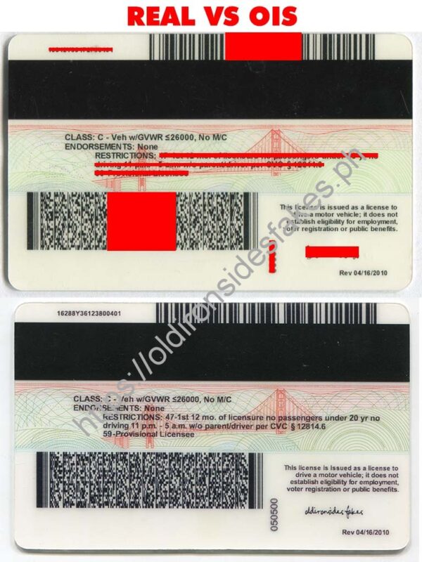California Driver License (Old CA U21) - Image 4