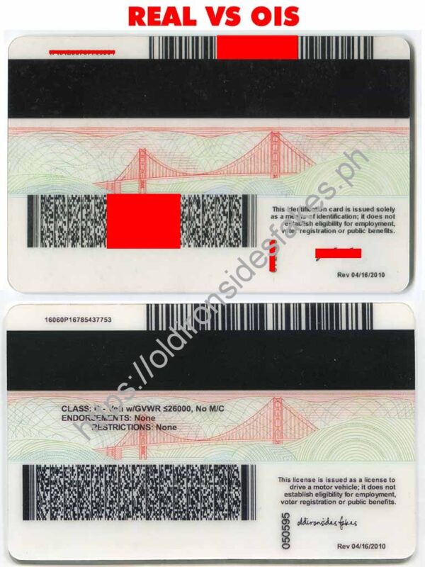 California Driver License(Old CA O21) - Image 2
