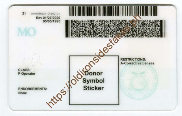 Missouri Driver License(New MO O21) - Image 2