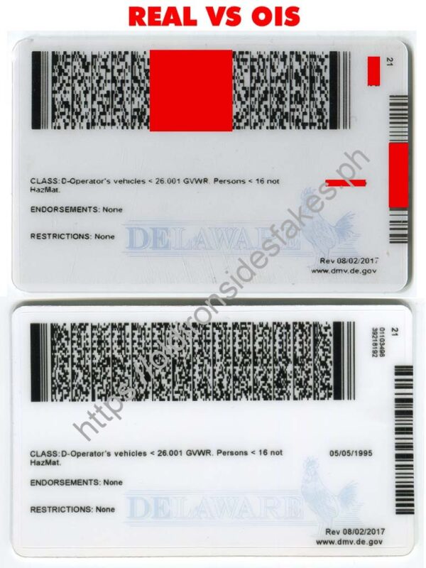 Delaware Driver License(New DE O21) - Image 3